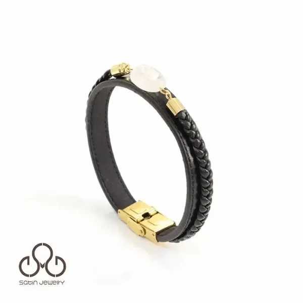 دستبند چرمی کارن با کوارتز