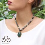 گردنبند عقیق خزه ای