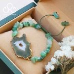 دستبند عقیق و آونتورین