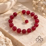 دستبند عقیق سرخ دُرشت